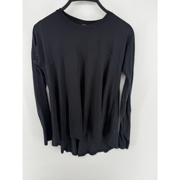 Lululemon Shirt Womens Size Small Long Sleeve Lightweight High Low Black - Picture 1 of 2